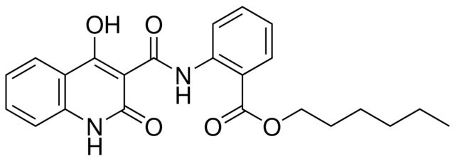 2-((4-HO-2-OXO-1,2-DIHYDRO-QUINOLINE-3-CARBONYL)-AMINO)-BENZOIC ACID HEXYL ESTER