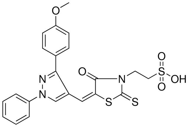 2-((5E)-5-{[3-(4-METHOXYPHENYL)-1-PHENYL-1H-PYRAZOL-4-YL]METHYLENE}-4-OXO-2-THIOXO-1,3-THIAZOLIDIN-3-YL)ETHANESULFONIC ACID