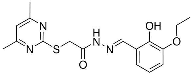 2-((4,6-DIMETHYL-2-PYRIMIDINYL)THIO)N'-(3-ETHOXY-2-HO-BENZYLIDENE)ACETOHYDRAZIDE