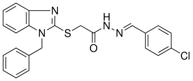 2-(1-BZL-1H-BENZOIMIDAZOL-2-YLSULFANYL)-ACETIC ACID (4-CL-BENZYLIDENE)-HYDRAZIDE