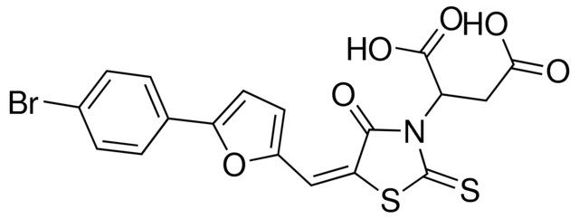 2-((5E)-5-{[5-(4-BROMOPHENYL)-2-FURYL]METHYLENE}-4-OXO-2-THIOXO-1,3-THIAZOLIDIN-3-YL)SUCCINIC ACID