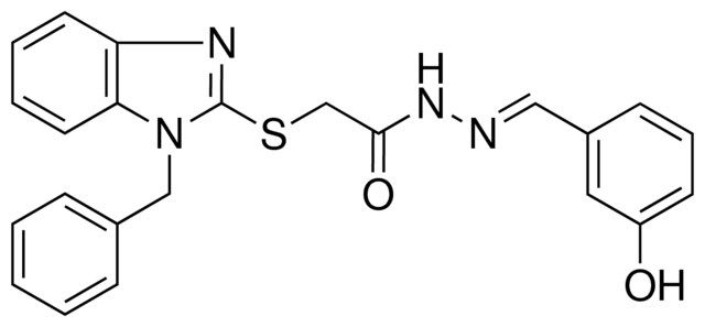 2-(1-BZL-1H-BENZOIMIDAZOL-2-YLSULFANYL)-ACETIC ACID (3-HO-BENZYLIDENE)-HYDRAZIDE