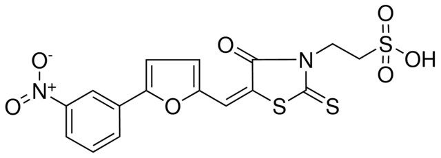 2-((5E)-5-{[5-(3-NITROPHENYL)-2-FURYL]METHYLENE}-4-OXO-2-THIOXO-1,3-THIAZOLIDIN-3-YL)ETHANESULFONIC ACID