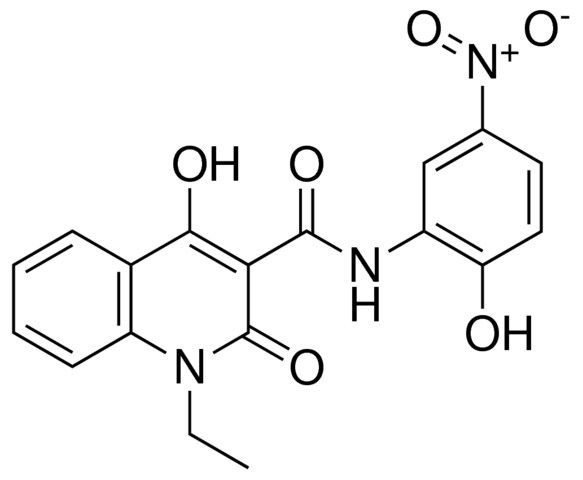 1-ET-4-HO-2-OXO-1,2-2H-QUINOLINE-3-CARBOXYLIC ACID (2-HO-5-NITRO-PHENYL)-AMIDE