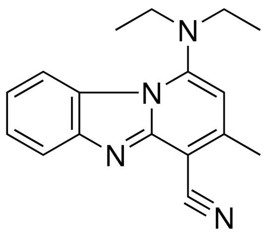 1-DIETHYLAMINO-3-METHYL-BENZO(4,5)IMIDAZO(1,2-A)PYRIDINE-4-CARBONITRILE