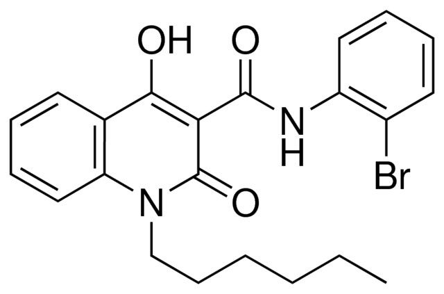 1-HEXYL-4-HO-2-OXO-1,2-2H-QUINOLINE-3-CARBOXYLIC ACID (2-BROMO-PHENYL)-AMIDE