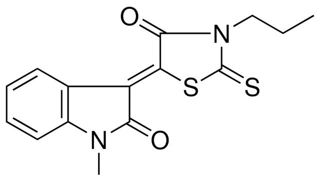 1-ME-3(4-OXO-3-PR-2-THIOXO-1,3-THIAZOLIDIN-5-YLIDENE)-1,3-DIHYDRO-2H-INDOL-2-ONE