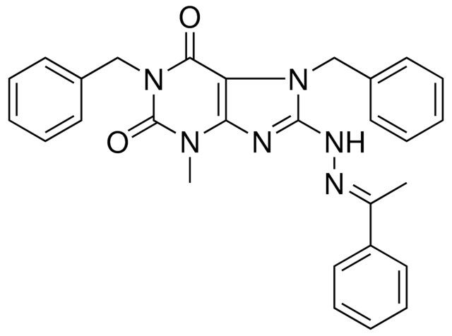 1,7-DIBENZYL-3-ME-8-(N'-(1-PH-ETHYLIDENE)-HYDRAZINO)-3,7-2H-PURINE-2,6-DIONE