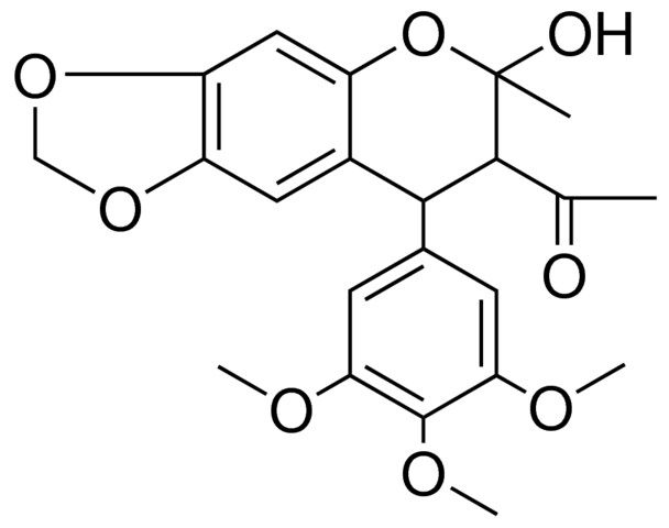 1-(HO-6-ME-8-(3,4,5-TRI-MEO-PH)-2H-6H-(1,3)DIOXOLO(4,5-G)CHROMEN-7-YL)-ETHANONE