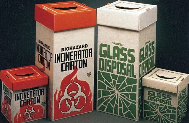 Broken-glass disposal boxes