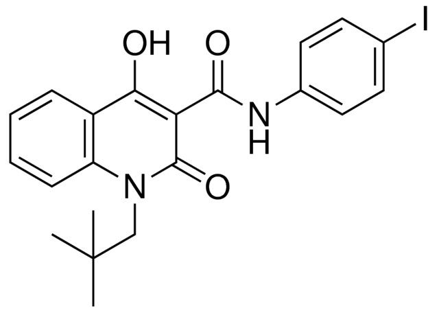 1-(2,2-DI-ME-PR)-4-HO-2-OXO-1,2-2H-QUINOLINE-3-CARBOXYLIC ACID (4-IODO-PH)-AMIDE