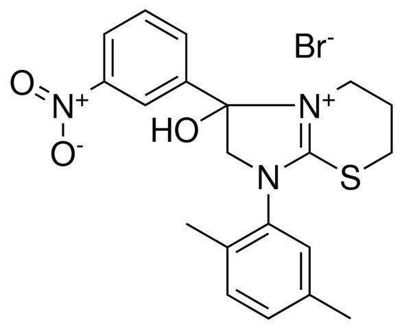 1-(2,5-DIMETHYLPHENYL)-3-HYDROXY-3-(3-NITROPHENYL)-1H,2H,3H,5H,6H,7H-IMIDAZO[2,1-B][1,3]THIAZIN-4-IUM BROMIDE