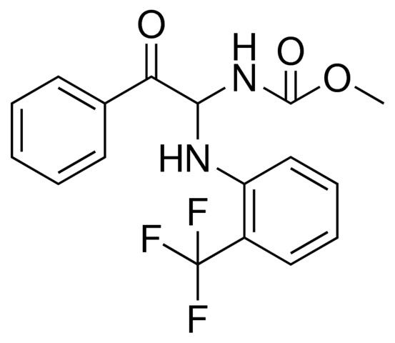 (2-OXO-2-PH-1-(2-TRIFLUOROMETHYL-PHENYLAMINO)-ETHYL)-CARBAMIC ACID METHYL ESTER