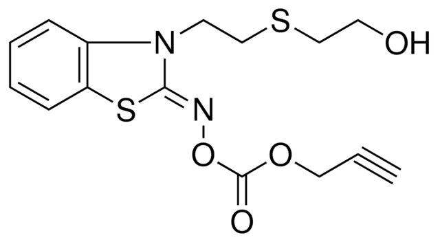 (2Z)-3-{2-[(2-HYDROXYETHYL)SULFANYL]ETHYL}-2-({[(2-PROPYNYLOXY)CARBONYL]OXY}IMINO)-2,3-DIHYDRO-1,3-BENZOTHIAZOLE