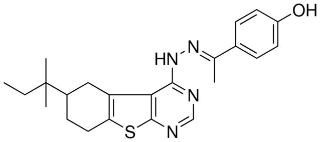 (1E)-1-(4-HYDROXYPHENYL)ETHANONE (6-TERT-PENTYL-5,6,7,8-TETRAHYDRO[1]BENZOTHIENO[2,3-D]PYRIMIDIN-4-YL)HYDRAZONE