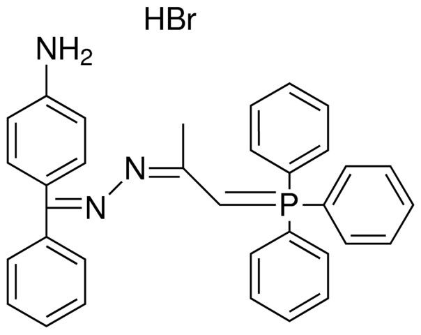 (2-(A-(4-AMINOPHENYL)BENZYLIDENEHYDRAZINYLIDENE)PROPYLIDENE)TRI-PH-PHOSPHORAN BR