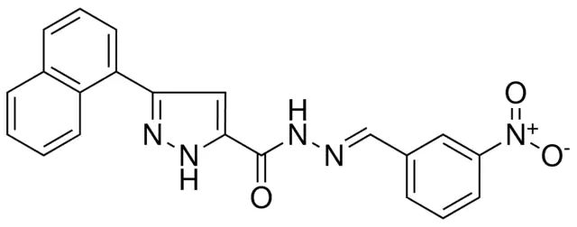 5-NAPHTHALEN-1-YL-2H-PYRAZOLE-3-CARBOXYLIC ACID (3-NITRO-BENZYLIDENE)-HYDRAZIDE