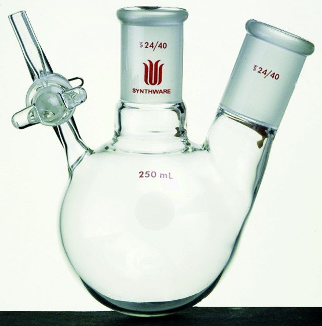 Synthware<sup>TM</sup> two neck reaction flask with glass stopcock