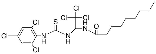 NONANOIC ACID (2,2,2-TRICHLORO-1-(3-(2,4,6-TRICHLORO-PH)-THIOUREIDO)-ET)-AMIDE