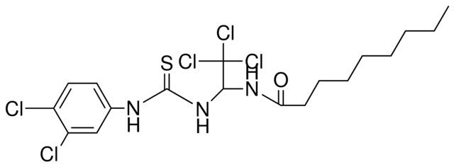 NONANOIC ACID (2,2,2-TRICHLORO-1-(3-(3,4-DICHLORO-PH)-THIOUREIDO)-ETHYL)-AMIDE