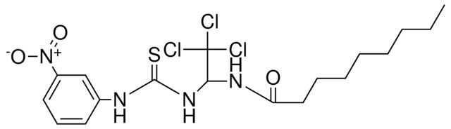 NONANOIC ACID (2,2,2-TRICHLORO-1-(3-(3-NITRO-PHENYL)-THIOUREIDO)-ETHYL)-AMIDE