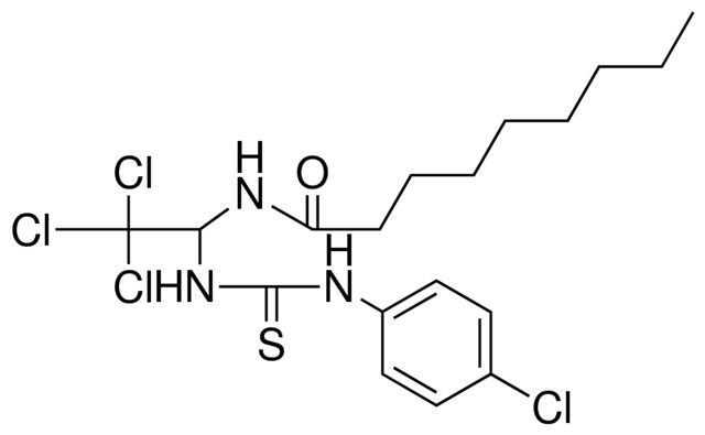 NONANOIC ACID (2,2,2-TRICHLORO-1-(3-(4-CHLORO-PHENYL)-THIOUREIDO)-ETHYL)-AMIDE