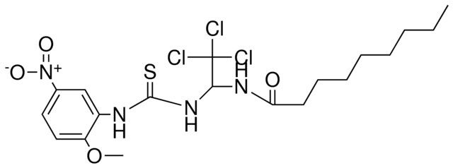 NONANOIC ACID (2,2,2-TRICHLORO-1-(3-(2-MEO-5-NITRO-PH)-THIOUREIDO)-ETHYL)-AMIDE