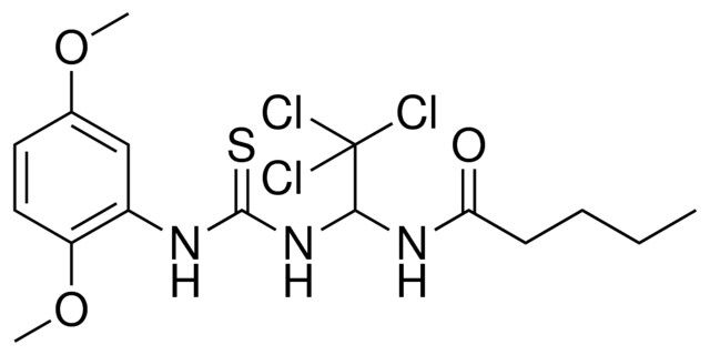 PENTANOIC ACID (2,2,2-TRICHLORO-1-(3-(2,5-DIMETHOXY-PH)-THIOUREIDO)-ETHYL)-AMIDE