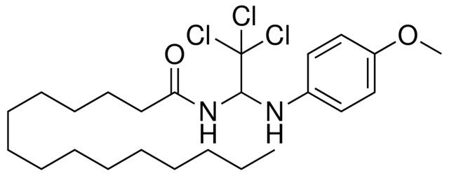 PENTADECANOIC ACID (2,2,2-TRICHLORO-1-(4-METHOXY-PHENYLAMINO)-ETHYL)-AMIDE