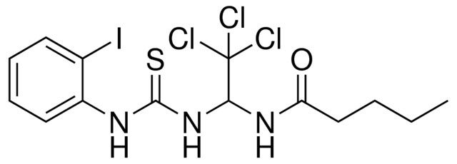 PENTANOIC ACID (2,2,2-TRICHLORO-1-(3-(2-IODO-PHENYL)-THIOUREIDO)-ETHYL)-AMIDE