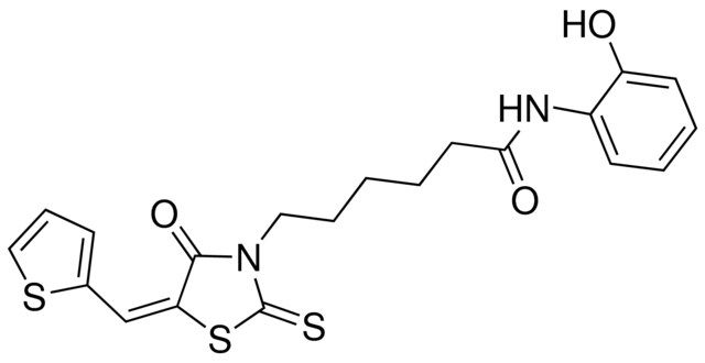 N-(2-HYDROXYPHENYL)-6-[(5E)-4-OXO-5-(2-THIENYLMETHYLENE)-2-THIOXO-1,3-THIAZOLIDIN-3-YL]HEXANAMIDE