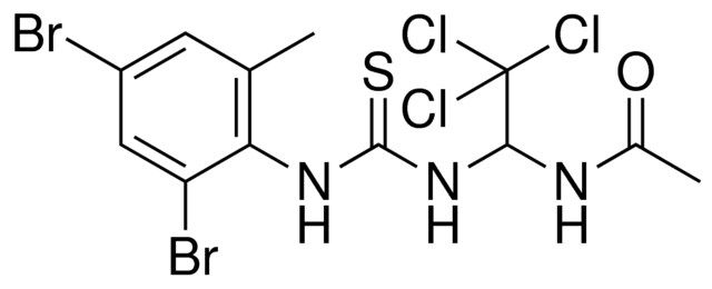 N-(2,2,2-TRICHLORO-1-(3-(2,4-DIBROMO-6-ME-PHENYL)-THIOUREIDO)-ETHYL)-ACETAMIDE