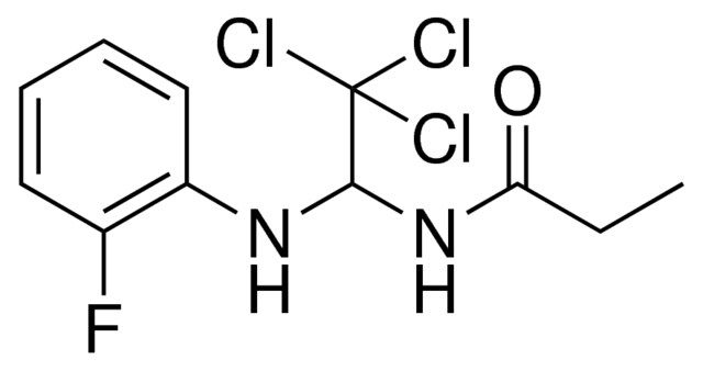 N-(2,2,2-TRICHLORO-1-(2-FLUORO-PHENYLAMINO)-ETHYL)-PROPIONAMIDE