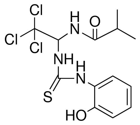 N-(2,2,2-TRICHLORO-1-(3-(2-HYDROXY-PHENYL)-THIOUREIDO)-ETHYL)-ISOBUTYRAMIDE