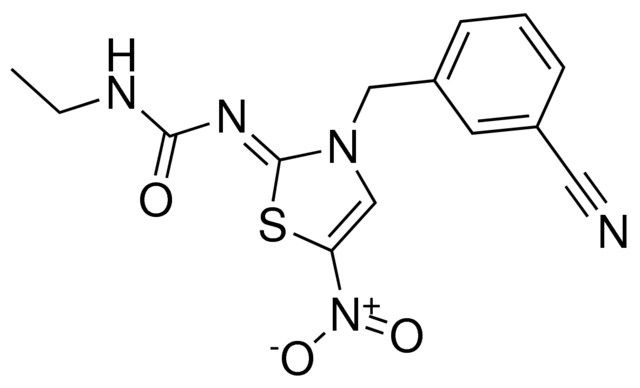 N-((2Z)-3-(3-cyanobenzyl)-5-nitro-1,3-thiazol-2(3H)-ylidene)-N'-ethylurea