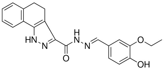 N'-[(E)-(3-ETHOXY-4-HYDROXYPHENYL)METHYLIDENE]-4,5-DIHYDRO-1H-BENZO[G]INDAZOLE-3-CARBOHYDRAZIDE