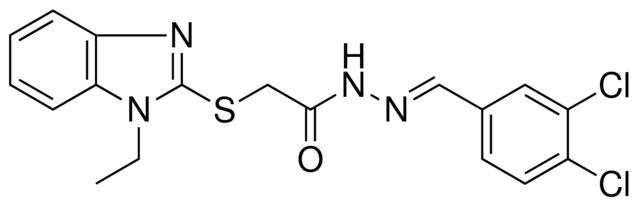 N'-[(E)-(3,4-DICHLOROPHENYL)METHYLIDENE]-2-[(1-ETHYL-1H-BENZIMIDAZOL-2-YL)SULFANYL]ACETOHYDRAZIDE