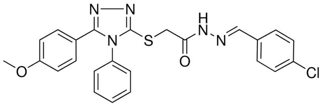 N'-[(E)-(4-CHLOROPHENYL)METHYLIDENE]-2-{[5-(4-METHOXYPHENYL)-4-PHENYL-4H-1,2,4-TRIAZOL-3-YL]SULFANYL}ACETOHYDRAZIDE