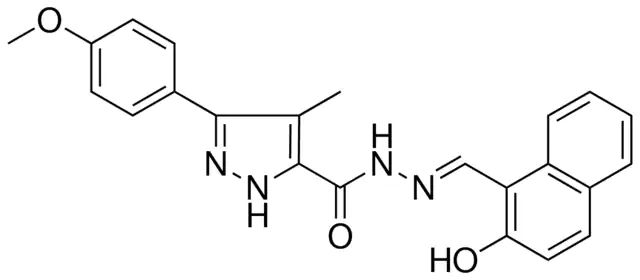 N'-((2-HO-1-NAPHTHYL)METHYLENE)-3-(4-MEO-PH)-4-ME-1H-PYRAZOLE-5-CARBOHYDRAZIDE