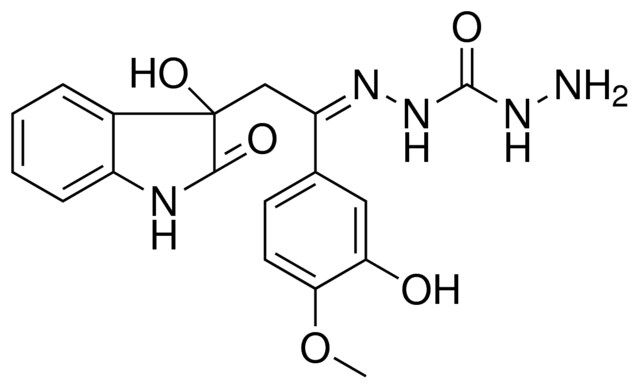 N''-[(Z)-1-(3-HYDROXY-4-METHOXYPHENYL)-2-(3-HYDROXY-2-OXO-2,3-DIHYDRO-1H-INDOL-3-YL)ETHYLIDENE]CARBONOHYDRAZIDE