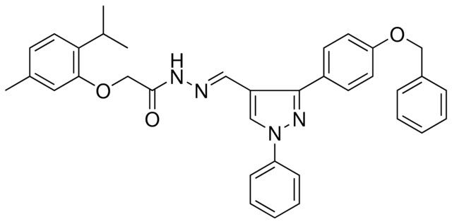 N'-((E)-{3-[4-(BENZYLOXY)PHENYL]-1-PHENYL-1H-PYRAZOL-4-YL}METHYLIDENE)-2-(2-ISOPROPYL-5-METHYLPHENOXY)ACETOHYDRAZIDE