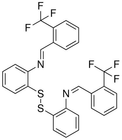 N-{(E)-[2-(TRIFLUOROMETHYL)PHENYL]METHYLIDENE}-N-(2-{[2-({(Z)-[2-(TRIFLUOROMETHYL)PHENYL]METHYLIDENE}AMINO)PHENYL]DISULFANYL}PHENYL)AMINE