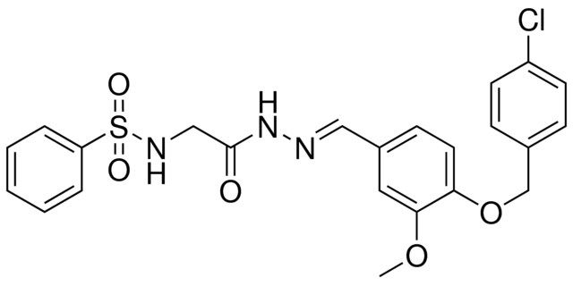 N-[2-((2E)-2-{4-[(4-CHLOROBENZYL)OXY]-3-METHOXYBENZYLIDENE}HYDRAZINO)-2-OXOETHYL]BENZENESULFONAMIDE