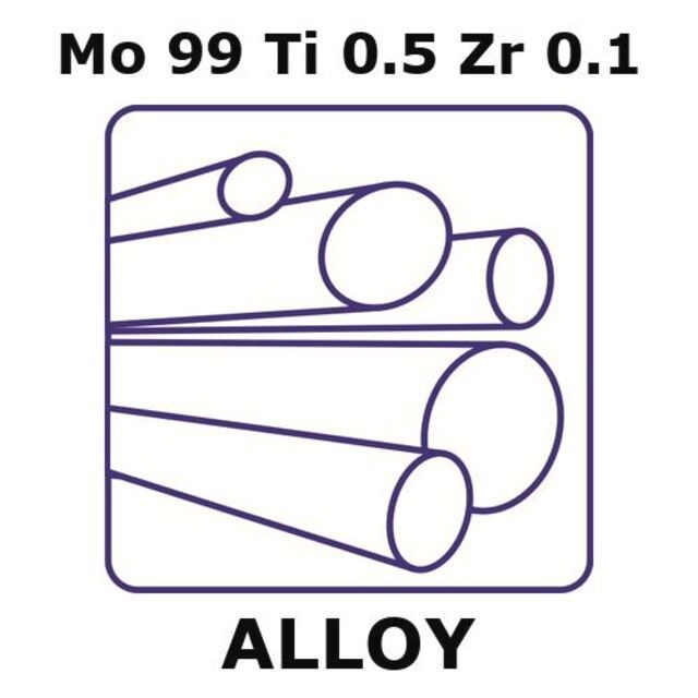 Molybdenum high temperature alloy tzm, Mo99Ti0.5Zr0.1