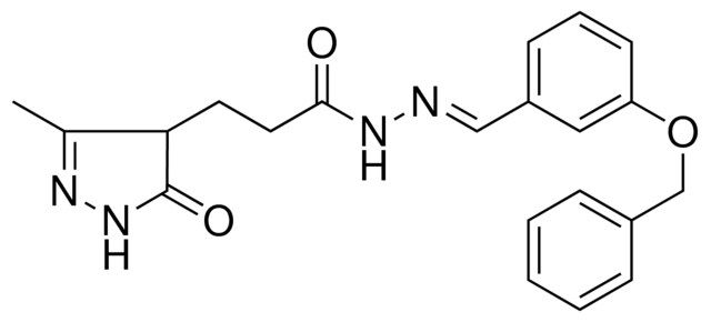 N'-{(E)-[3-(BENZYLOXY)PHENYL]METHYLIDENE}-3-(3-METHYL-5-OXO-4,5-DIHYDRO-1H-PYRAZOL-4-YL)PROPANOHYDRAZIDE