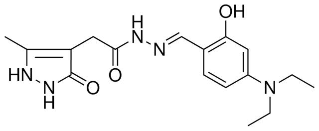 N'-{(E)-[4-(DIETHYLAMINO)-2-HYDROXYPHENYL]METHYLIDENE}-2-(5-METHYL-3-OXO-2,3-DIHYDRO-1H-PYRAZOL-4-YL)ACETOHYDRAZIDE