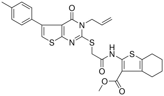 METHYL 2-[({[3-ALLYL-5-(4-METHYLPHENYL)-4-OXO-3,4-DIHYDROTHIENO[2,3-D]PYRIMIDIN-2-YL]SULFANYL}ACETYL)AMINO]-4,5,6,7-TETRAHYDRO-1-BENZOTHIOPHENE-3-CARBOXYLATE