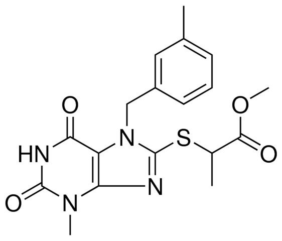 METHYL 2-{[3-METHYL-7-(3-METHYLBENZYL)-2,6-DIOXO-2,3,6,7-TETRAHYDRO-1H-PURIN-8-YL]SULFANYL}PROPANOATE