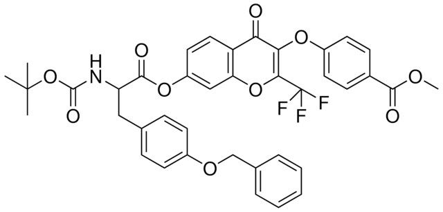 METHYL 4-{[7-({3-[4-(BENZYLOXY)PHENYL]-2-[(TERT-BUTOXYCARBONYL)AMINO]PROPANOYL}OXY)-4-OXO-2-(TRIFLUOROMETHYL)-4H-CHROMEN-3-YL]OXY}BENZOATE