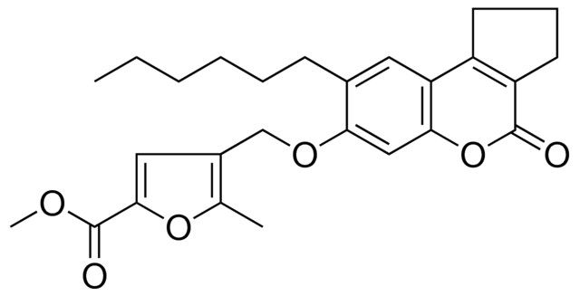 METHYL 4-{[(8-HEXYL-4-OXO-1,2,3,4-TETRAHYDROCYCLOPENTA[C]CHROMEN-7-YL)OXY]METHYL}-5-METHYL-2-FUROATE